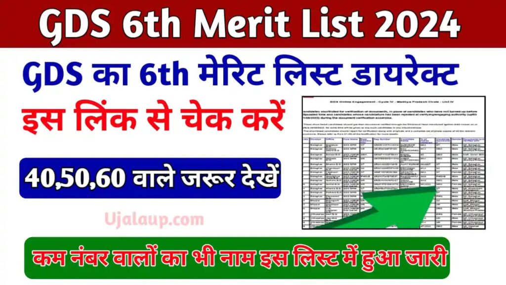 GDS 6th Merit List 2024